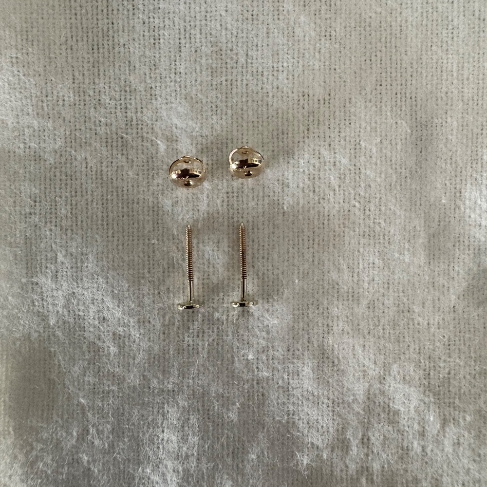 Automic Gold 4mm Medium Circle Earrings, 14k Yellow Gold - Picture 6 of 9